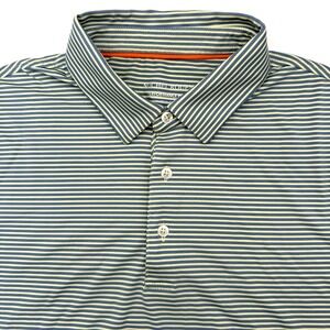 Michel Rouen‎ Men's Short Sleeve Multicolor Striped Performance Golf Polo Large